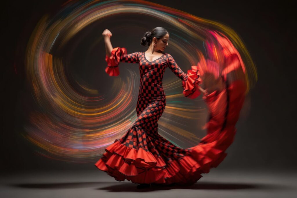 Flamenco dancer performing in a Sacromonte cave in Granada