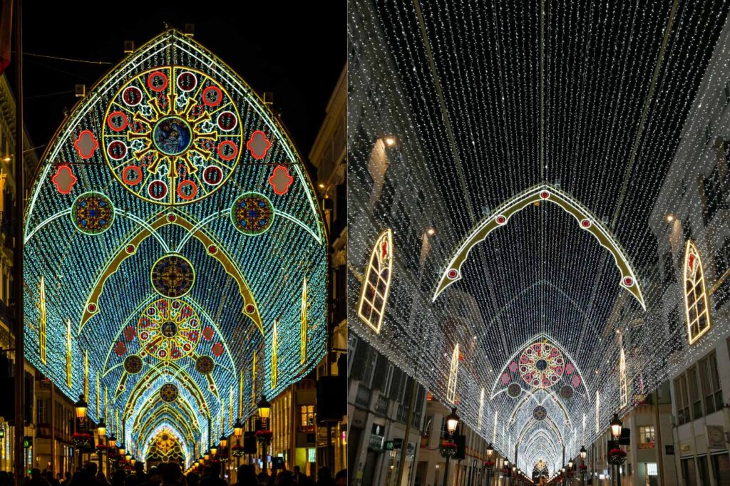 Christmas lights on Calle Larios, Málaga, Spain