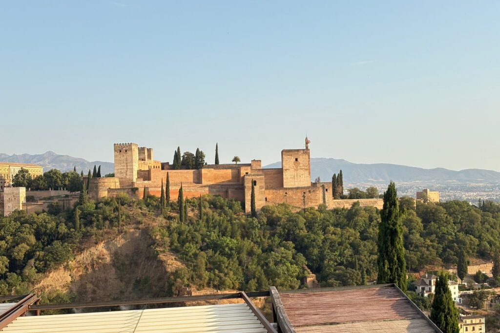 Romantic Granada wedding overlooking the Alhambra and Sierra Nevada mountains