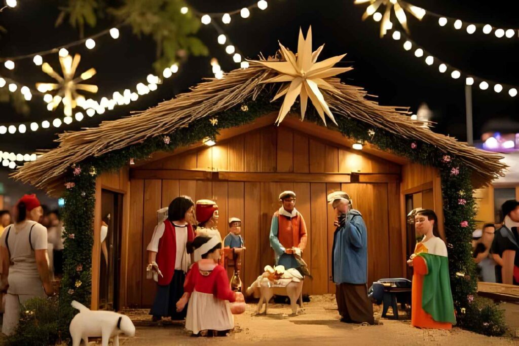 Nativity scene on the official route for Christmas in Granada, Spain