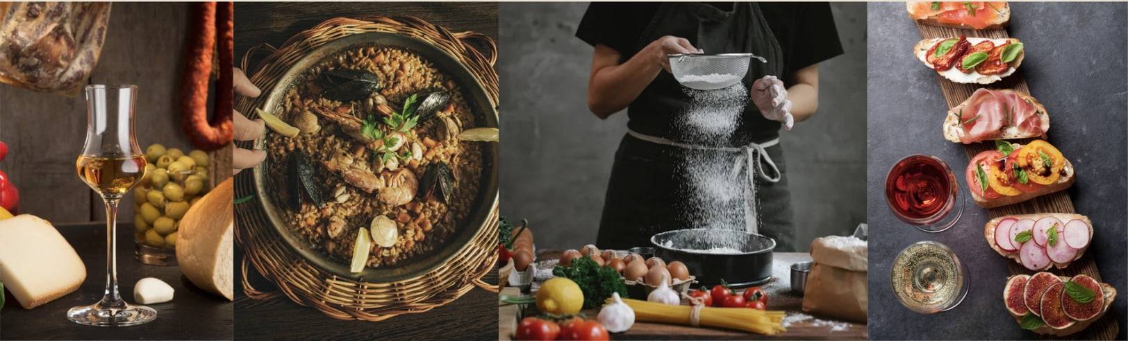 Traditional Spanish breakfast at La Esperanza Granada — a luxury villa and award-winning hacienda in Andalucía. Colorful Andalusian table with local fruits, bread, jamón, cheese, and homemade dishes served on hand-painted Moorish tiles, reflecting the villa’s authentic farm-to-table hospitality.